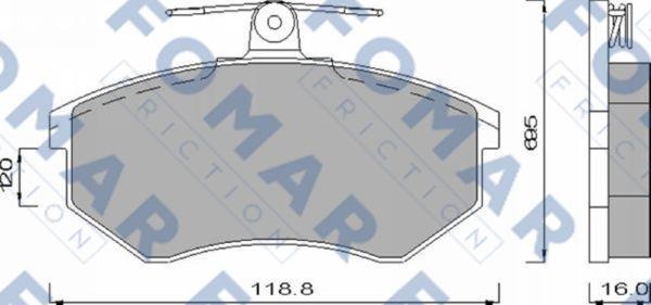 FOMAR Friction FO 488481 - Тормозные колодки, дисковые, комплект autosila-amz.com