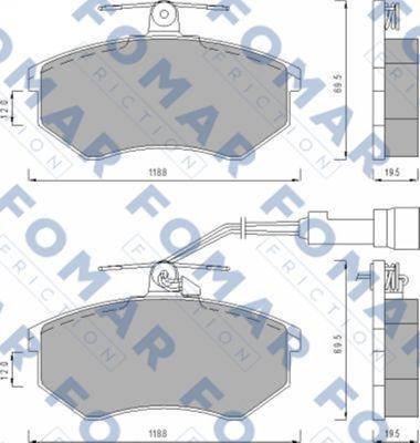 FOMAR Friction FO 488681 - Тормозные колодки, дисковые, комплект autosila-amz.com