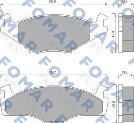 FOMAR Friction FO 436681 - Тормозные колодки, дисковые, комплект autosila-amz.com