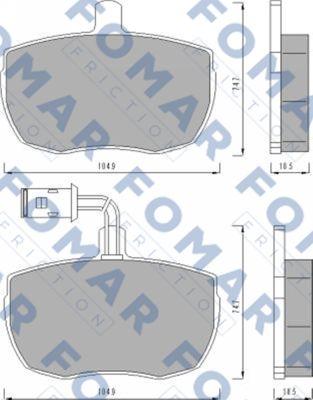 FOMAR Friction FO 437881 - Тормозные колодки, дисковые, комплект autosila-amz.com
