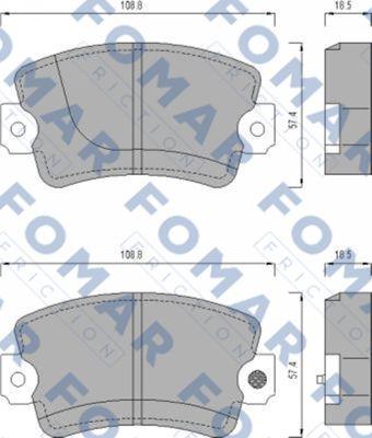 FOMAR Friction FO 429081 - Тормозные колодки, дисковые, комплект autosila-amz.com