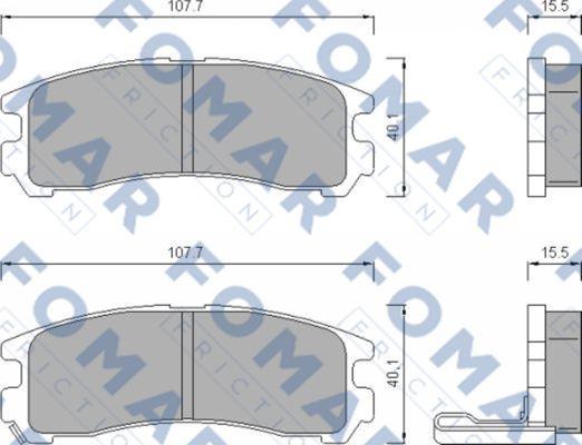 FOMAR Friction FO 479481 - Тормозные колодки, дисковые, комплект autosila-amz.com