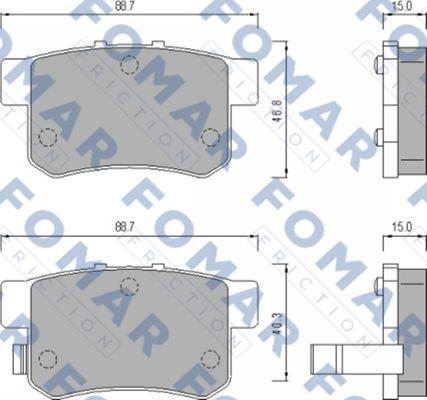 FOMAR Friction FO 475181 - Тормозные колодки, дисковые, комплект autosila-amz.com