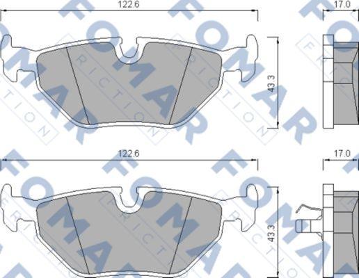 FOMAR Friction FO 476581 - Тормозные колодки, дисковые, комплект autosila-amz.com