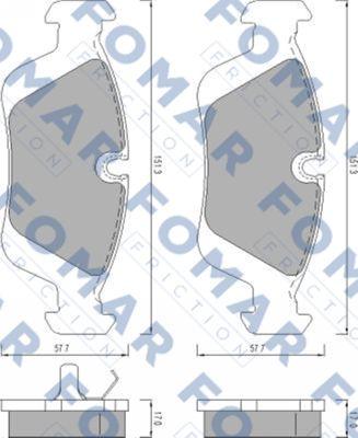 FOMAR Friction FO 472081 - Тормозные колодки, дисковые, комплект autosila-amz.com