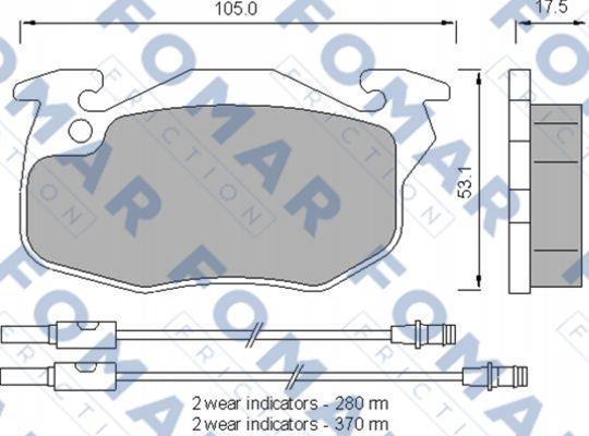 FOMAR Friction FO 553781 - Тормозные колодки, дисковые, комплект autosila-amz.com