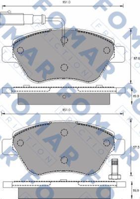 FOMAR Friction FO 694081 - Тормозные колодки, дисковые, комплект autosila-amz.com