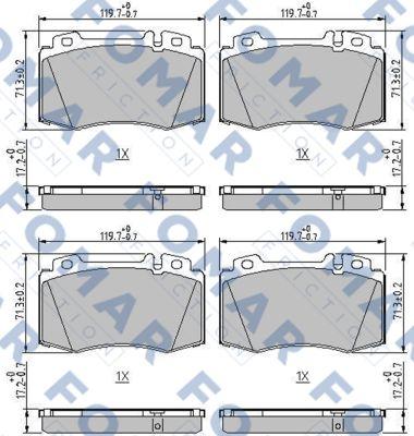 FOMAR Friction FO 694181 - Тормозные колодки, дисковые, комплект autosila-amz.com