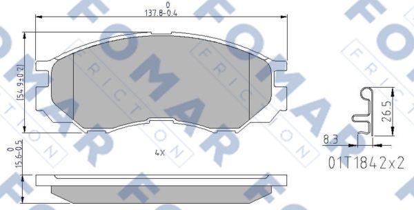 FOMAR Friction FO 690781 - Тормозные колодки, дисковые, комплект autosila-amz.com