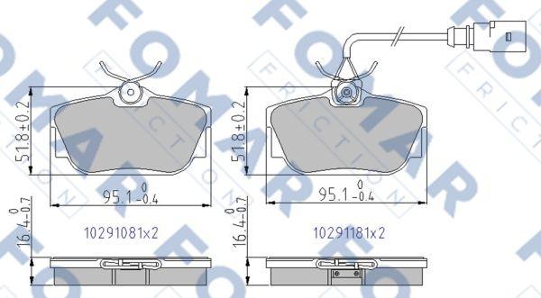 FOMAR Friction FO 691181 - FO 691181 колодки дисковые задние!\ VW Sharan 1.8T-2.8i/1.9TDi 95> autosila-amz.com