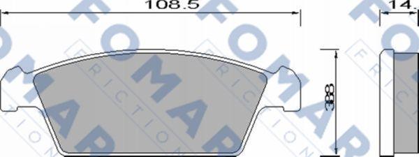 FOMAR Friction FO 644281 - Тормозные колодки, дисковые, комплект autosila-amz.com