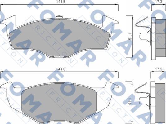 FOMAR Friction FO 643081 - Тормозные колодки, дисковые, комплект autosila-amz.com