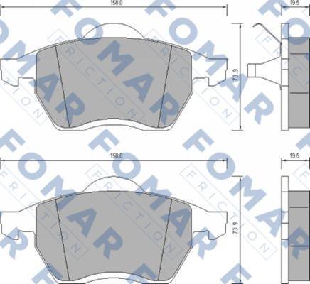 FOMAR Friction FO 647981 - Тормозные колодки, дисковые, комплект autosila-amz.com