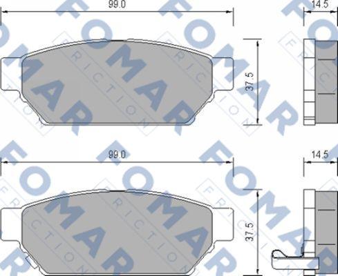 FOMAR Friction FO 652781 - Тормозные колодки, дисковые, комплект autosila-amz.com