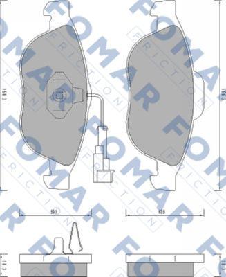 FOMAR Friction FO 665881 - Тормозные колодки, дисковые, комплект autosila-amz.com