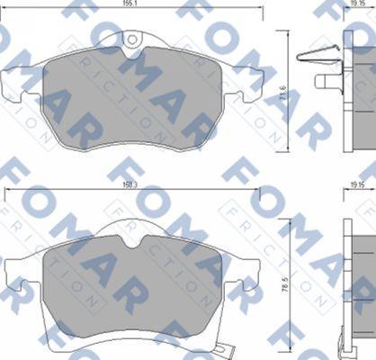 FOMAR Friction FO 666681 - Тормозные колодки, дисковые, комплект autosila-amz.com