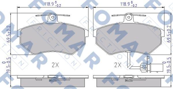 FOMAR Friction FO 689281 - Тормозные колодки, дисковые, комплект autosila-amz.com