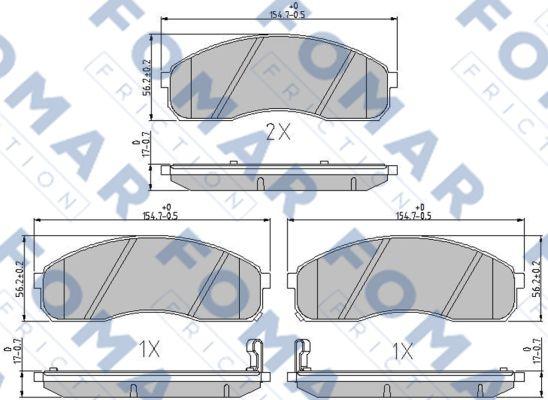 FOMAR Friction FO 685981 - Тормозные колодки, дисковые, комплект autosila-amz.com