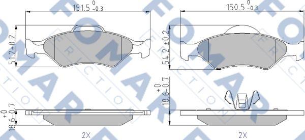 FOMAR Friction FO 685381 - Тормозные колодки, дисковые, комплект autosila-amz.com