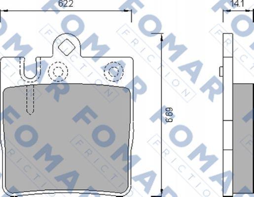 FOMAR Friction FO 680281 - Тормозные колодки, дисковые, комплект autosila-amz.com