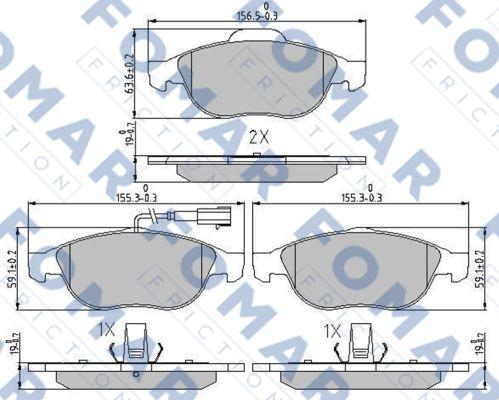 FOMAR Friction FO 688681 - Тормозные колодки, дисковые, комплект autosila-amz.com