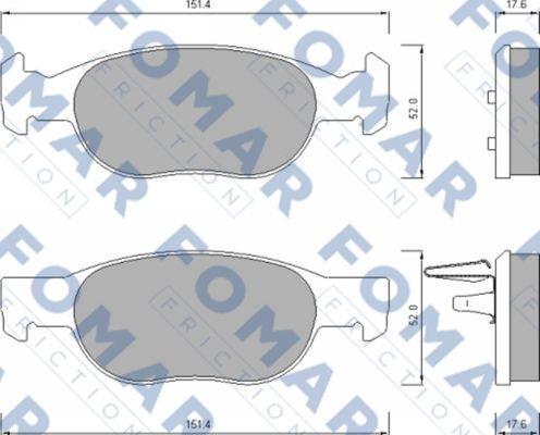 FOMAR Friction FO 688281 - Тормозные колодки, дисковые, комплект autosila-amz.com