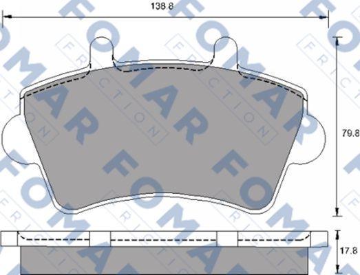 FOMAR Friction FO 683681 - Тормозные колодки, дисковые, комплект autosila-amz.com