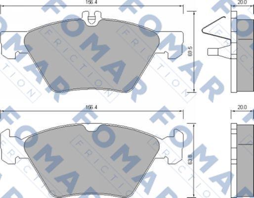 FOMAR Friction FO 639081 - Тормозные колодки, дисковые, комплект autosila-amz.com
