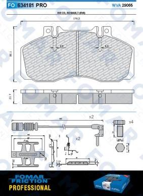 FOMAR Friction FO 634181 - Тормозные колодки, дисковые, комплект autosila-amz.com