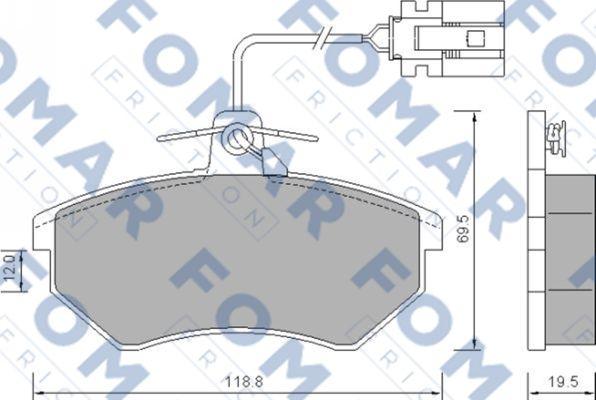 FOMAR Friction FO 634381 - Тормозные колодки, дисковые, комплект autosila-amz.com