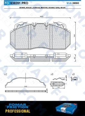 FOMAR Friction FO 638281 - Тормозные колодки, дисковые, комплект autosila-amz.com