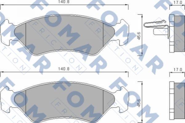 FOMAR Friction FO 633481 - Тормозные колодки, дисковые, комплект autosila-amz.com