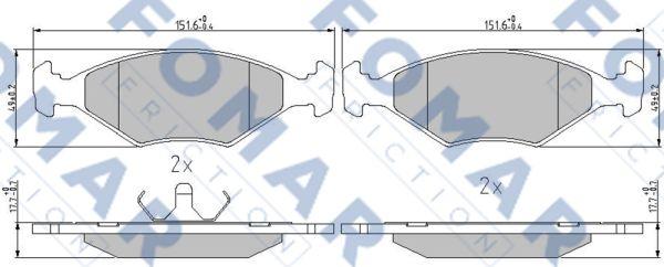 FOMAR Friction FO 632881 - Тормозные колодки, дисковые, комплект autosila-amz.com