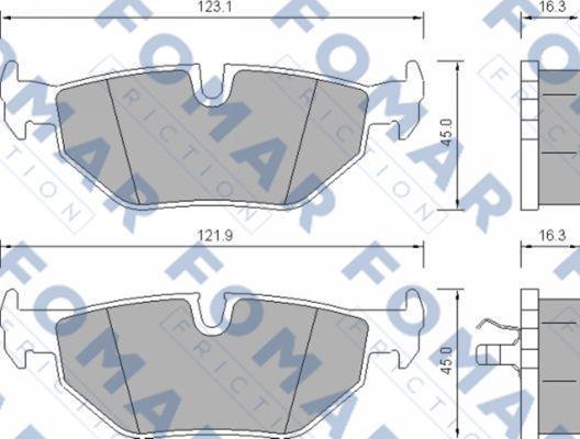 FOMAR Friction FO 637181 - Тормозные колодки, дисковые, комплект autosila-amz.com