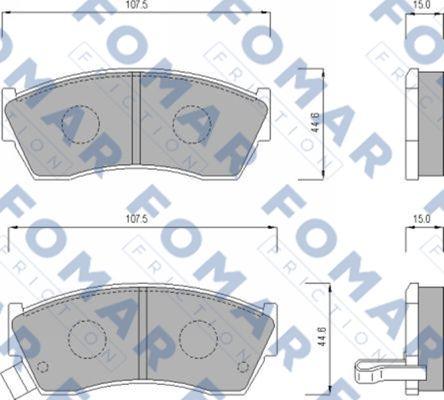 FOMAR Friction FO 620081 - Тормозные колодки, дисковые, комплект autosila-amz.com