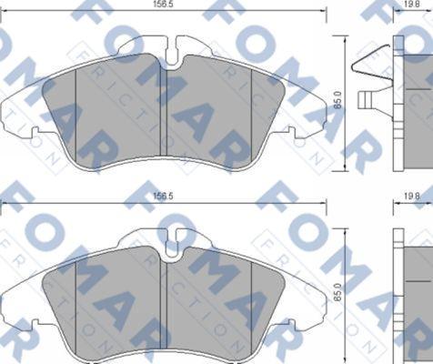 FOMAR Friction FO 627281 - Тормозные колодки, дисковые, комплект autosila-amz.com