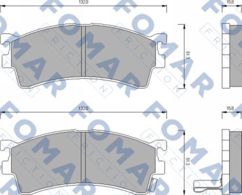 FOMAR Friction FO 679881 - Тормозные колодки, дисковые, комплект autosila-amz.com