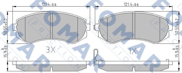 FOMAR Friction FO 679781 - Тормозные колодки, дисковые, комплект autosila-amz.com