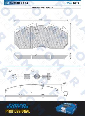 FOMAR Friction FO 674681 - Тормозные колодки, дисковые, комплект autosila-amz.com