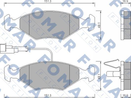 FOMAR Friction FO 673181 - Тормозные колодки, дисковые, комплект autosila-amz.com