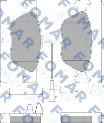 FOMAR Friction FO 672881 - Тормозные колодки, дисковые, комплект autosila-amz.com