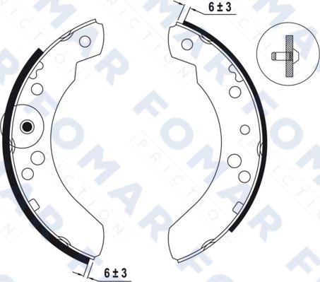 FOMAR Friction FO 0461 - Комплект тормозных колодок, барабанные autosila-amz.com