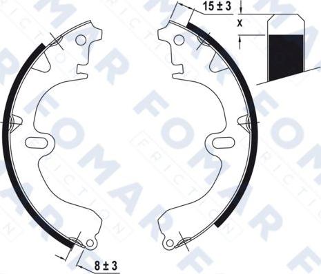 FOMAR Friction FO 0406 - Комплект тормозных колодок, барабанные autosila-amz.com