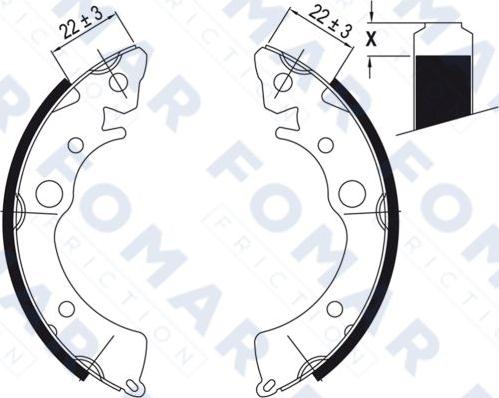 FOMAR Friction FO 0435 - Комплект тормозных колодок, барабанные autosila-amz.com