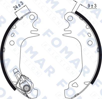 FOMAR Friction FO 0508 - Комплект тормозных колодок, барабанные autosila-amz.com