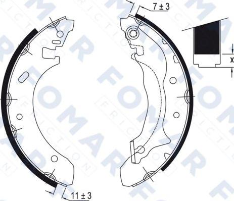 FOMAR Friction FO 0581 - Комплект тормозных колодок, барабанные autosila-amz.com