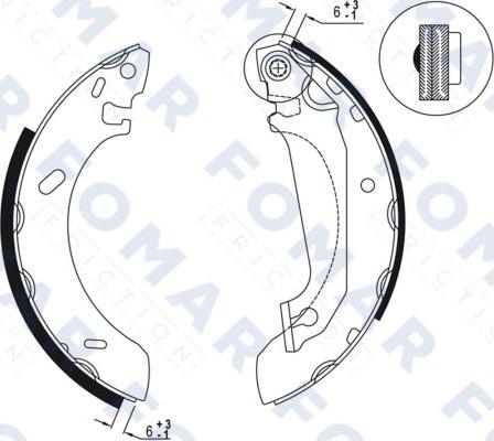 FOMAR Friction FO 0539 - Комплект тормозных колодок, барабанные autosila-amz.com