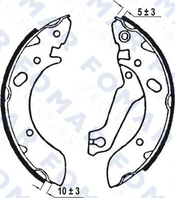 FOMAR Friction FO 0576 - Комплект тормозных колодок, барабанные autosila-amz.com