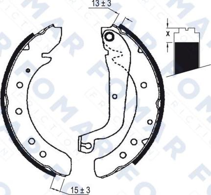 FOMAR Friction FO 0570 - Комплект тормозных колодок, барабанные autosila-amz.com