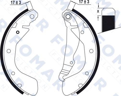 FOMAR Friction FO 0635 - Комплект тормозных колодок, барабанные autosila-amz.com